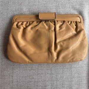 Vintage Bugatti Leather Clutch – Tan | Genuine Leather